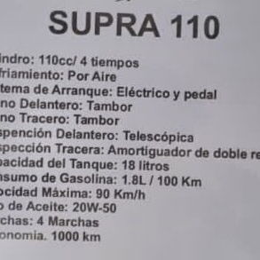Moto de Combustion JINCHENG SUPRA 110 - Img 119365233