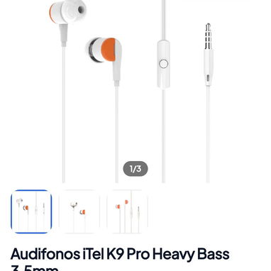 Audífono de cable marcas iTel y 1Hora 🌐 - Img 125940480