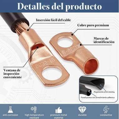 Kit de Terminales de Cobre y Termorretráctil de 130 Unidades - 2/3