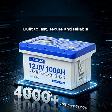 Batería Anern de ciclo profundo LiFePO4 de 12.8V 100A 1280WH - 5/8