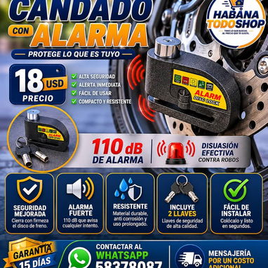 CANDADO DE CABLE CON LLAVE NUEVOS!!! - 2/2