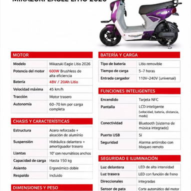 *BICICLETA ELÉCTRICA MIKAZUKI EAGLE 2026* Importadas 0KM! ▄▀▄▀▄▀▄▀▄▀▄▀▄▀▄▀▄▀▄▀▄▀  • PRECIO: 920 USD 💵   • *600W / 48v / - 2/2