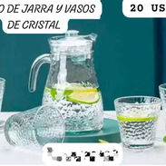 Juego de jarra y vasos de cristal - Img 55911791