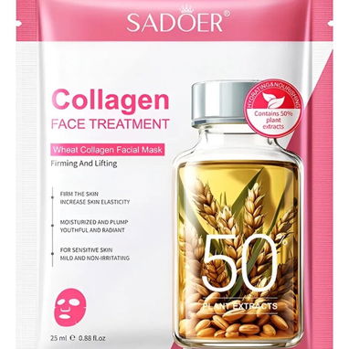 Mascarilla Facial Colágeno y Trigo Sadoer Frimeza 25g Todo Tipo De Piel - Img 116955337