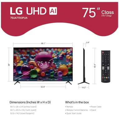 LG de 75” 4K UHD con AI incorporado UA77 Modelo 2025 - Img 123323666