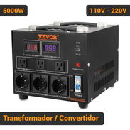 Transformador Convertidor de Voltaje VEVOR 5000W 110V-220V Step Up Down Universal Negro - Img 55416389