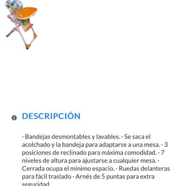 Silla de bebé de alta calidad - Img 124629837