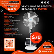 ASEGURA TU RECARGABLE. VENTILADOR RECARGABLE PEDESTAL PADIX 16" CON P.SOLAR Y MANDO A DISTANCIA. TLF 54833699 - Img 57895872