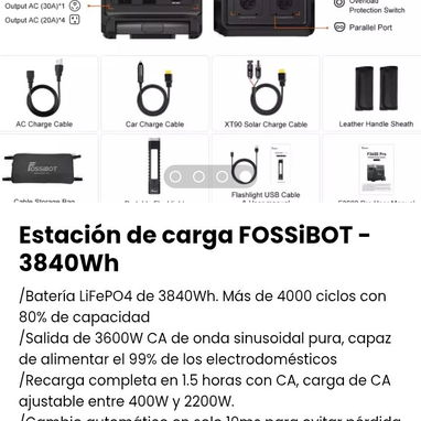 Estación de carga FOSSiBOT - 3840Wh. Nueva - Img 104359440
