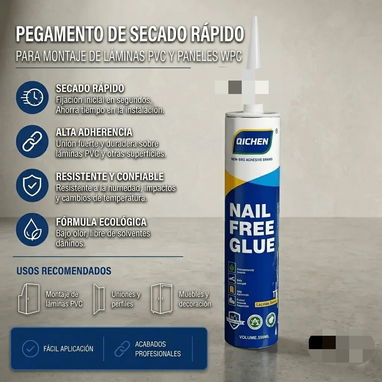 Pegamento de secado rapido tipo silicona para Montaje de láminas de PVC y paneles WPC - 4/4