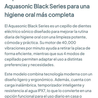 Cepillo de dientes eléctrico Aquasonic Black Series con 8 cabezales y estuche de viaje 🌐 - 4/7