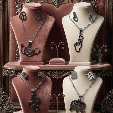 Set de Collar y arete de acero inoxidable - 2/2
