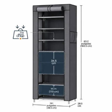 ZAPATERA ORGANIZADORA VERTICAL DE 10 REPISAS - 3/4