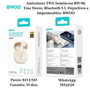 Auriculares TWS Semiin‑ear BW-98, True Stereo, Bluetooth 5.3, Deportivos e Impermeables- BWOO, entrega de Factura - Img 53450402