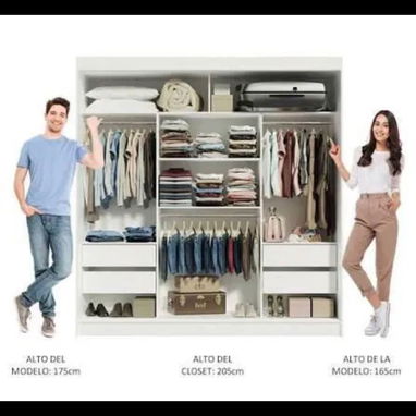 Closet de 3 puertas con espejo y gavetas importados nuevos en caja - 2/3