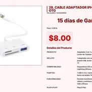 Cable adaptador iPhone OTG con acabados de alta tecnología pro VPT#-0007 - Img 55424477