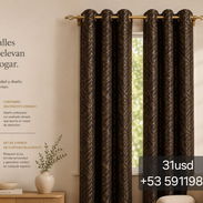 2 Cortinas Blackout Estampadas 137x228 cm — Bloquea 90% Luz - Img 56227324