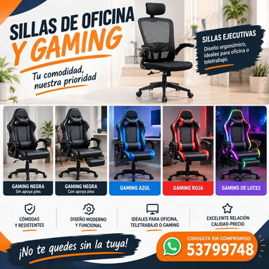 💺 Silla de oficina giratoria y ergonómica / Silla de escritorio/ Regala comodidad 📱53799748 - 4/7