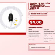 BOMBA DE SUCCIÓN MANUAL PARA TRANSFERENCIA DE LÍQUIDOS . - Img 57555882