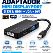Adaptador MiniDisplayPort (thundervolt) a HDMI + VGA + DVI - Img 49341184