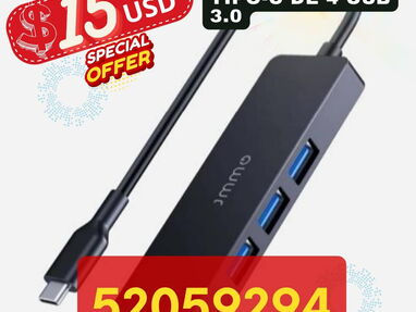 Hub USB 3.0 (4 puertos) Hub USB 3.0 (6 puertos) Hub USB 3.0 (8 puertos) Hub USB 3.0 (con alimentación) Hub USB 3.0 - Img 56912851