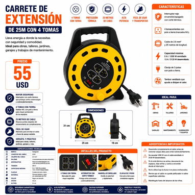 Carrete de Extensión Eléctrica 💫 - 3/3