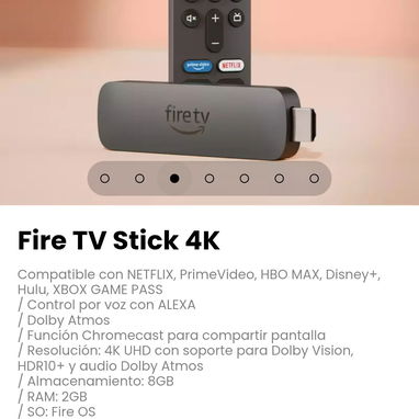 Fire TV Stick 4K Compatible con NETFLIX, PrimeVideo, HBO MAX, Disney+, Hulu, XBOX GAME PASS - 3/7