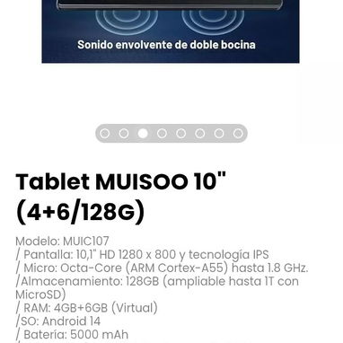 Tablet MUISOO 10" (4+6/128G). Modelo: MUIC107 - Img 123871127