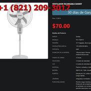 Ventilador Recargable Sankey 16" con Puerto USB Carga Celular VPT-0280 - Img 54457007