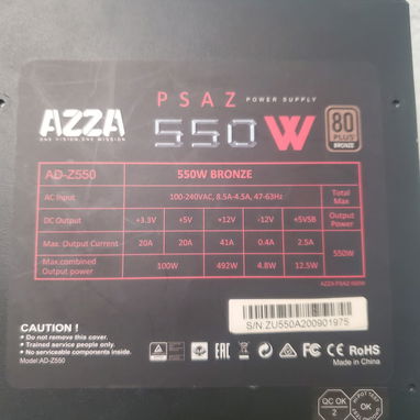 ***SUPER OFERTA,,,AZZA 550 80+BRONZE 600WAHT EFECTIVE 12V 41AMP, COMO NUEVA 2S SEMANAS DE USO .. 54746078 - Img 123642082