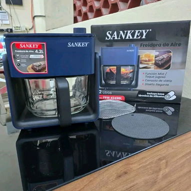 Freidora de aire de 4.2L marca Sankey con canasta de cristal templado 🏠 La más saludable de todas las freidoras 75 USD - 3/6