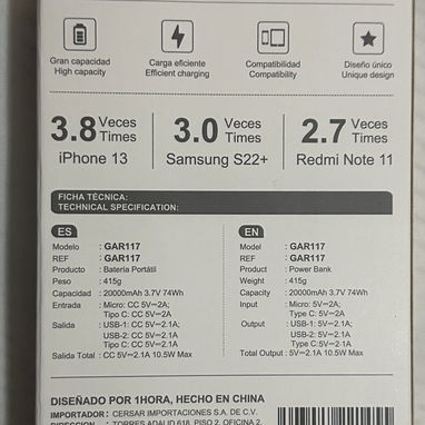 Powerbank 20000mah, 12.5w - 2/2