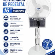 Ventilador recargable de pedestal con panel solar de 16 pulgadas nuevos - Img 56767274