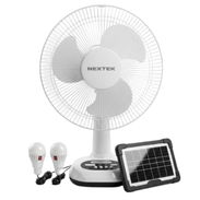 Ventilador recargable de mesa, con panel solar y dos bombillos, somos empresa, - Img 54496045