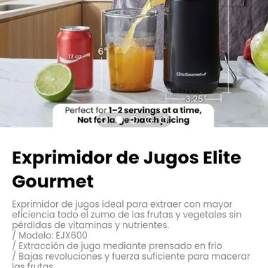 Exprimidor de Jugos Elite Gourmet. Extracción de jugo mediante prensado en frío - 5/5