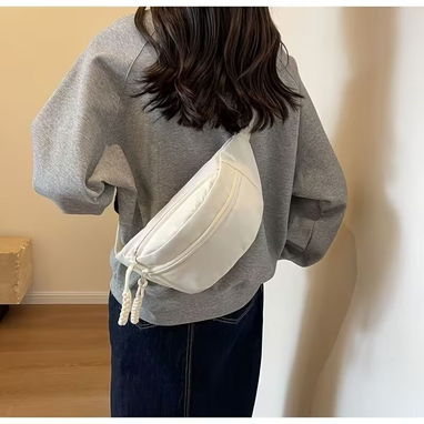 Bolso de Pecho Unisex de Gran Capacidad ( Blanco) - 3/3