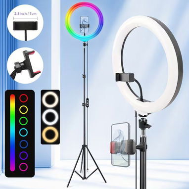 ☎️53544655 🛵 Entrega Disponible ⭐Aro de Luz LED RGB 12” con Trípode 63” y Soporte para Teléfono ⭐ - Img 115597177