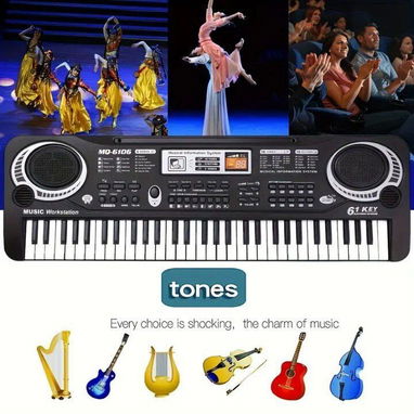 Pianola electrónica y micrófono para principiantes, niñas y niños. | 6 canciones de demostrac... | videojuegoshabana.com - Img 122911442