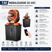 Ventilador Recargable T30 Nebulizador 3D ARC 20000mAh Con Luz, Oscilación 90° Y Control Remoto / 80 - Img 56425348