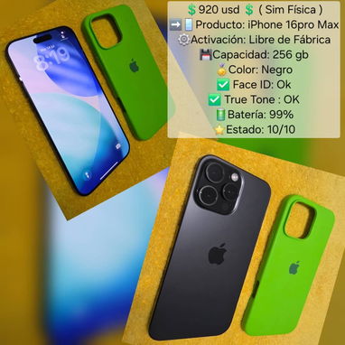 iphone 16 pro max con su caja dual Sim física venta o cambio x iPhone menor y vuelto - Img 127626400