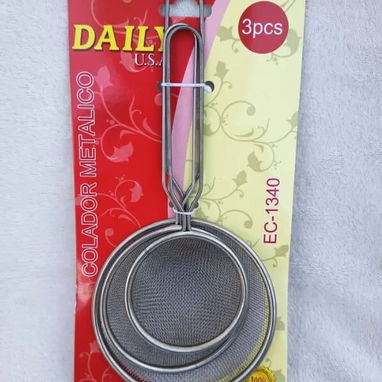 Colador metálico de cocina set 3 piezas (cv) - Img 121104130