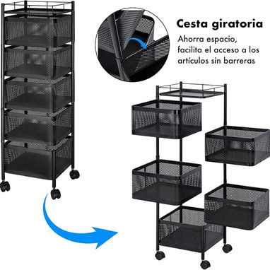 Estante de niveles giratorios 💵Precio: 55USD 🔒Material: Metal ➕Color: Negro - 5/8