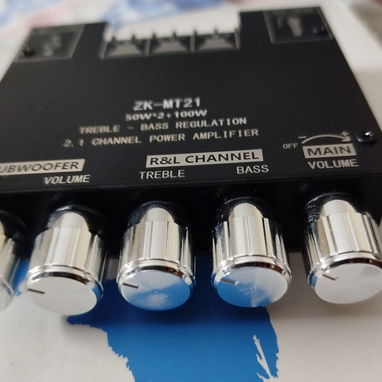 Mini Amplificador ZK- MT21, Bluetooth, canales 2.1, 50 + 50 W+ adaptador transformador 12 V, 4A - Img 119172448