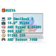 LAPTOP 🎁NUEVA📦CAJA, HP OmniBook 5 (16-bc1059wm), 16.0" WUXGA, AMD Ryzen 5 8540U, 8GB RAM, 740M, 512GB SSD, 12H - Img 58001884
