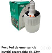 15 USD Foco led de emergencia recargable con panel solar,3 modos de luz,9,5cm(ancho) x 16,5cm(largo), potencia 12w, - Img 45853638