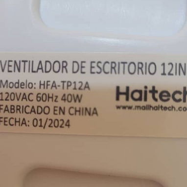 !!! Ventiladores  de mesa Marca Haitech. 12 pulgadas = 30cms  Nuevos con propiedad y garantía!!!! - Img 110178399