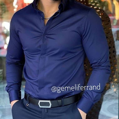 Camisas azul marino de vestir de mangas largas 58547627 - Img 119205369
