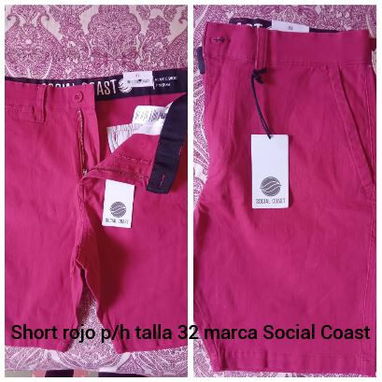 Short rojo p/ hombre Talla 32 marca Social Coast - 2/4
