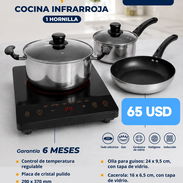 🔹*Combo, Cocina de Infrarrojo 1 hornilla + Juego de Calderos de 5 Piezas* - Img 56893993