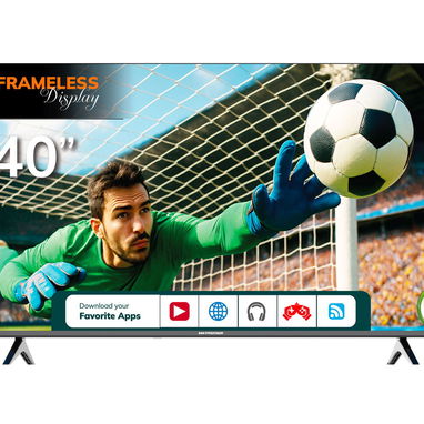 Smart TV PREMIER FHD android 14 comando de voz 2 controles soporte sin marco, c/control remoto 53750952 55550641 - Img 107814028